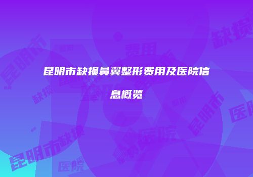 昆明市缺损鼻翼整形费用及医院信息概览
