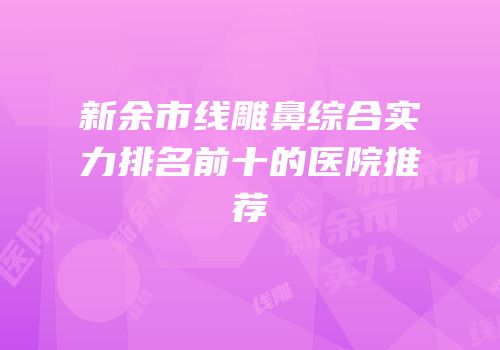 新余市线雕鼻综合实力排名前十的医院推荐