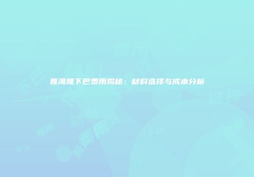 普洱隆下巴费用揭秘：材料选择与成本分析