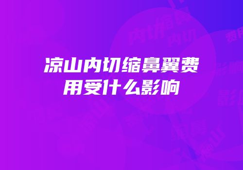 凉山内切缩鼻翼费用受什么影响