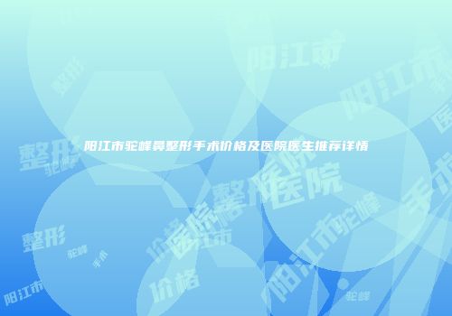 阳江市驼峰鼻整形手术价格及医院医生推荐详情