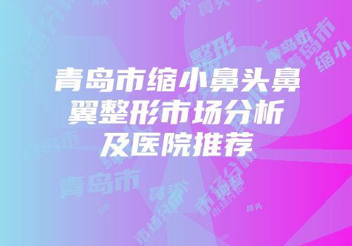 青岛市缩小鼻头鼻翼整形市场分析及医院推荐