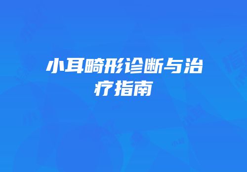 小耳畸形诊断与治疗指南