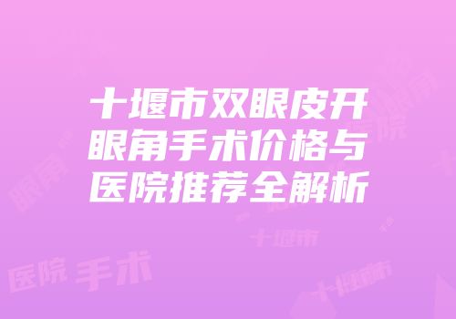 十堰市双眼皮开眼角手术价格与医院推荐全解析