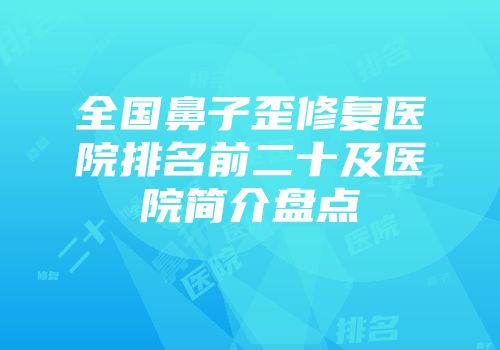 全国鼻子歪修复医院排名前二十及医院简介盘点