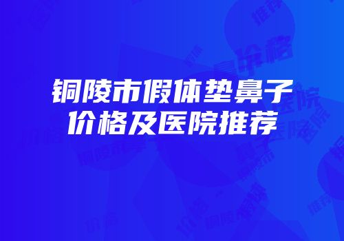 铜陵市假体垫鼻子价格及医院推荐