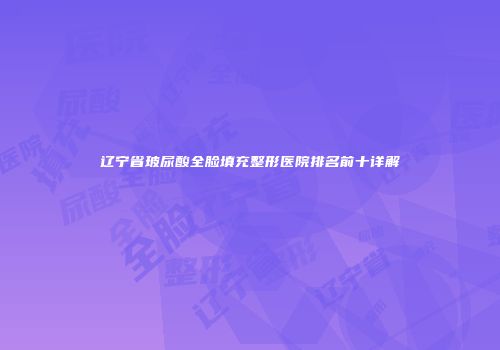 辽宁省玻尿酸全脸填充整形医院排名前十详解