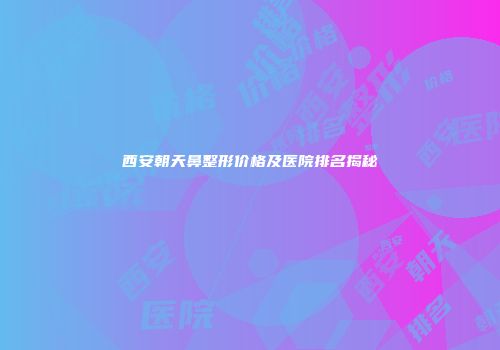 西安朝天鼻整形价格及医院排名揭秘