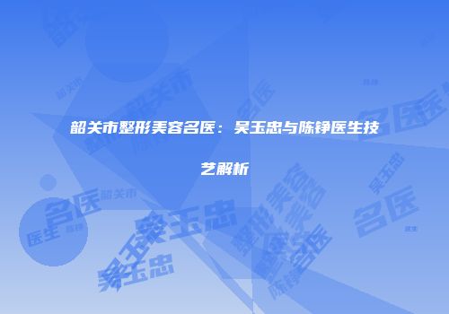 韶关市整形美容名医：吴玉忠与陈铮医生技艺解析
