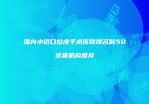 国内小切口拉皮手术医院排名前50优质机构推荐