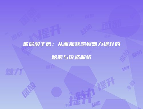 玻尿酸丰唇：从面部缺陷到魅力提升的秘密与价格解析