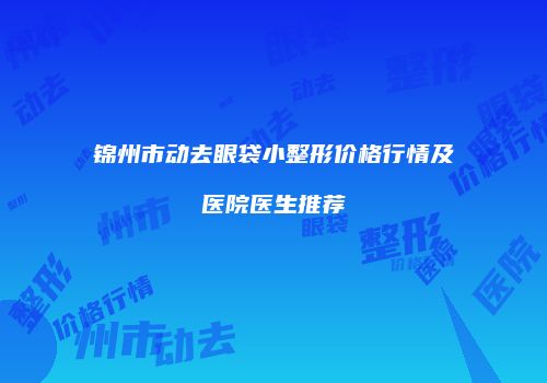 锦州市动去眼袋小整形价格行情及医院医生推荐
