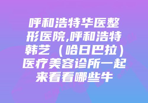 呼和浩特华医整形医院,呼和浩特韩艺（哈日巴拉）医疗美容诊所一起来看看哪些牛