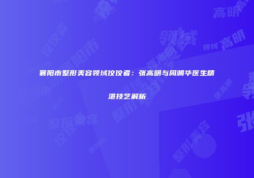 襄阳市整形美容领域佼佼者：张高明与周澜华医生精湛技艺解析