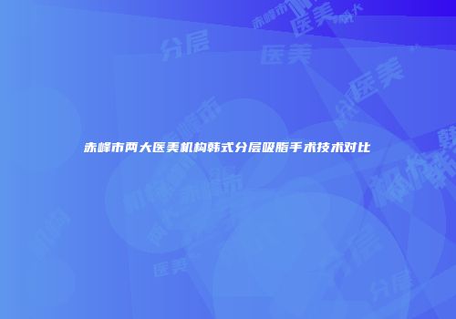 赤峰市两大医美机构韩式分层吸脂手术技术对比