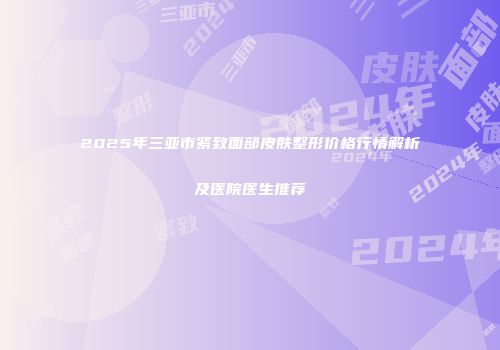 2025年三亚市紧致面部皮肤整形价格行情解析及医院医生推荐