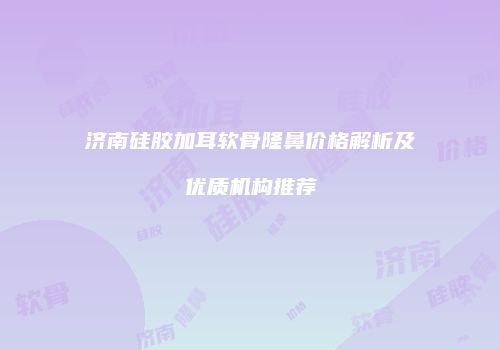 济南硅胶加耳软骨隆鼻价格解析及优质机构推荐