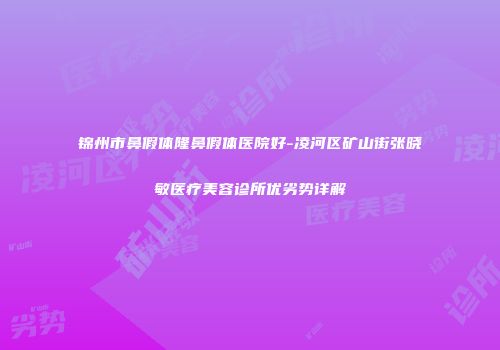 锦州市鼻假体隆鼻假体医院好-凌河区矿山街张晓敏医疗美容诊所优劣势详解