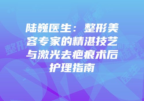 陆巍医生：整形美容专家的精湛技艺与激光去疤痕术后护理指南