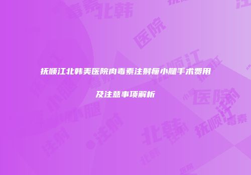 抚顺江北韩美医院肉毒素注射瘦小腿手术费用及注意事项解析