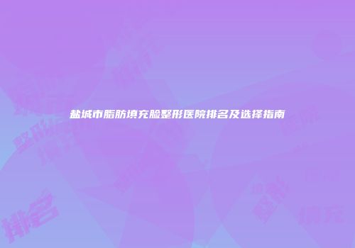 盐城市脂肪填充脸整形医院排名及选择指南