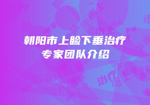 朝阳市上睑下垂治疗专家团队介绍