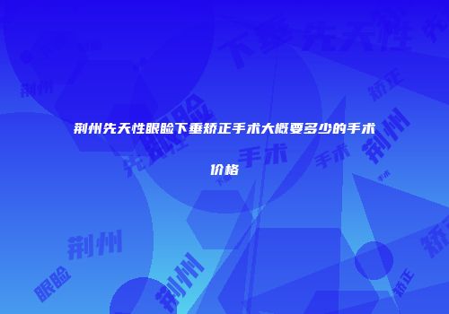荆州先天性眼睑下垂矫正手术大概要多少的手术价格