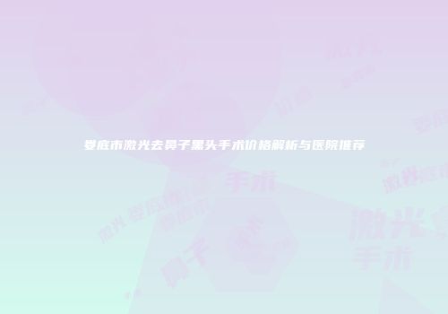 娄底市激光去鼻子黑头手术价格解析与医院推荐