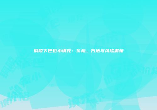 铜陵下巴短小填充：价格、方法与风险解析
