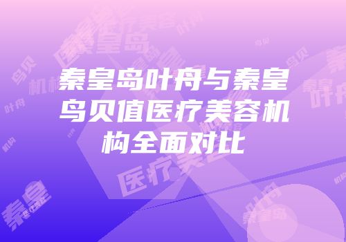 秦皇岛叶舟与秦皇鸟贝值医疗美容机构全面对比