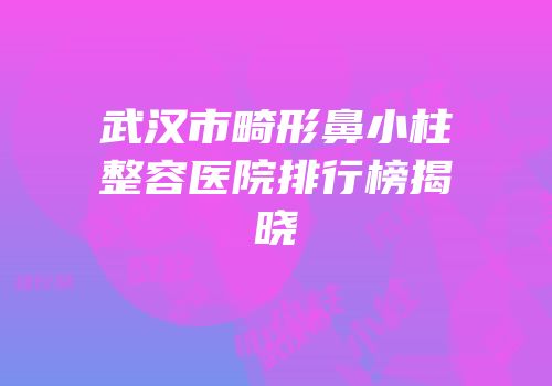 武汉市畸形鼻小柱整容医院排行榜揭晓