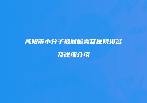 咸阳市小分子玻尿酸美容医院排名及详细介绍