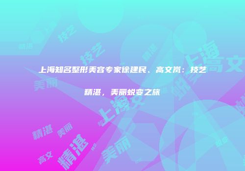 上海知名整形美容专家徐建民、高文岚：技艺精湛，美丽蜕变之旅