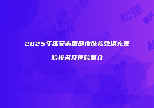 2025年延安市面部皮肤松弛填充医院排名及医院简介