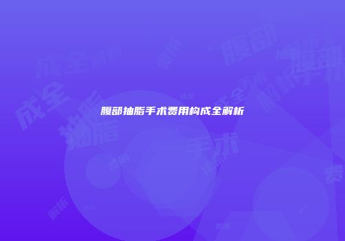 腹部抽脂手术费用构成全解析