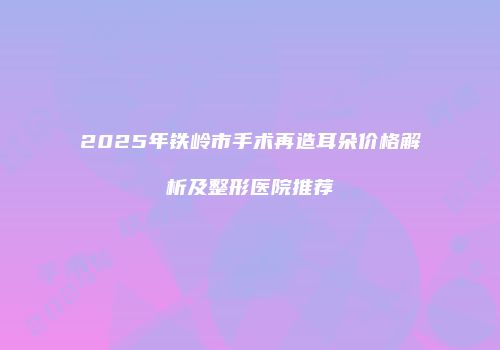 2025年铁岭市手术再造耳朵价格解析及整形医院推荐