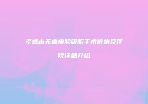 孝感市无痛瘦脸吸脂手术价格及医院详细介绍