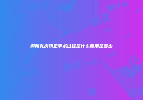铜陵乳房矫正手术过程是什么费用是多少