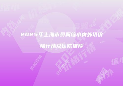 2025年上海市鼻翼缩小内外切价格行情及医院推荐