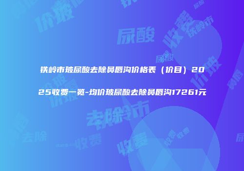 铁岭市玻尿酸去除鼻唇沟价格表（价目）2025收费一览-均价玻尿酸去除鼻唇沟17261元