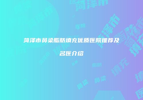 菏泽市鼻梁脂肪填充优质医院推荐及名医介绍