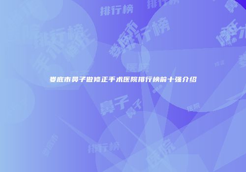 娄底市鼻子做修正手术医院排行榜前十强介绍
