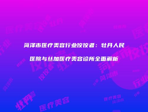 菏泽市医疗美容行业佼佼者：牡丹人民医院与丝加医疗美容诊所全面解析