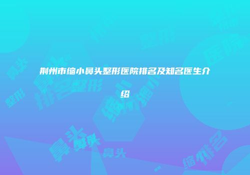 荆州市缩小鼻头整形医院排名及知名医生介绍