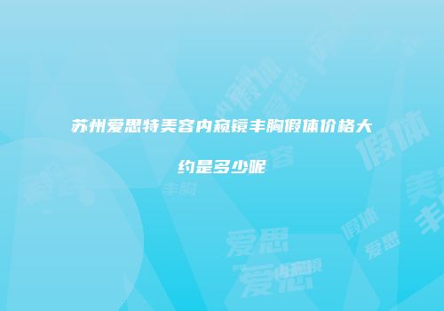 苏州爱思特美容内窥镜丰胸假体价格大约是多少呢