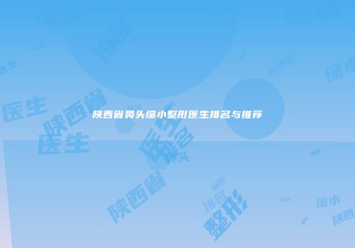 陕西省鼻头缩小整形医生排名与推荐