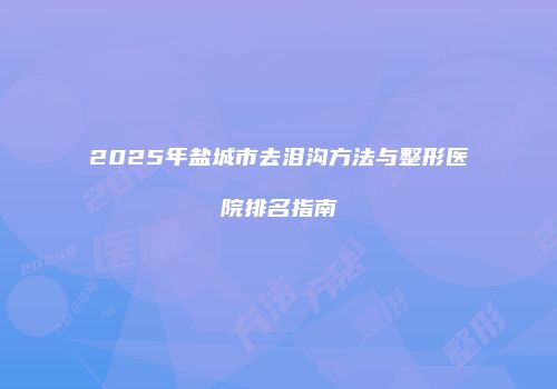 2025年盐城市去泪沟方法与整形医院排名指南