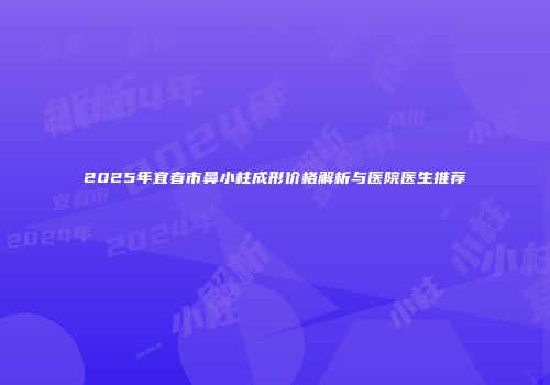 2025年宜春市鼻小柱成形价格解析与医院医生推荐