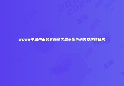 2025年潮州市哺乳胸部下垂丰胸价格表及医院排名