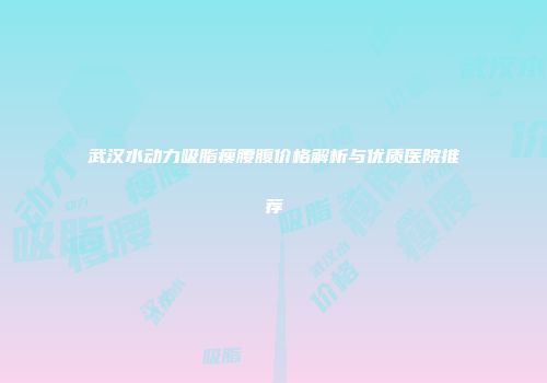 武汉水动力吸脂瘦腰腹价格解析与优质医院推荐